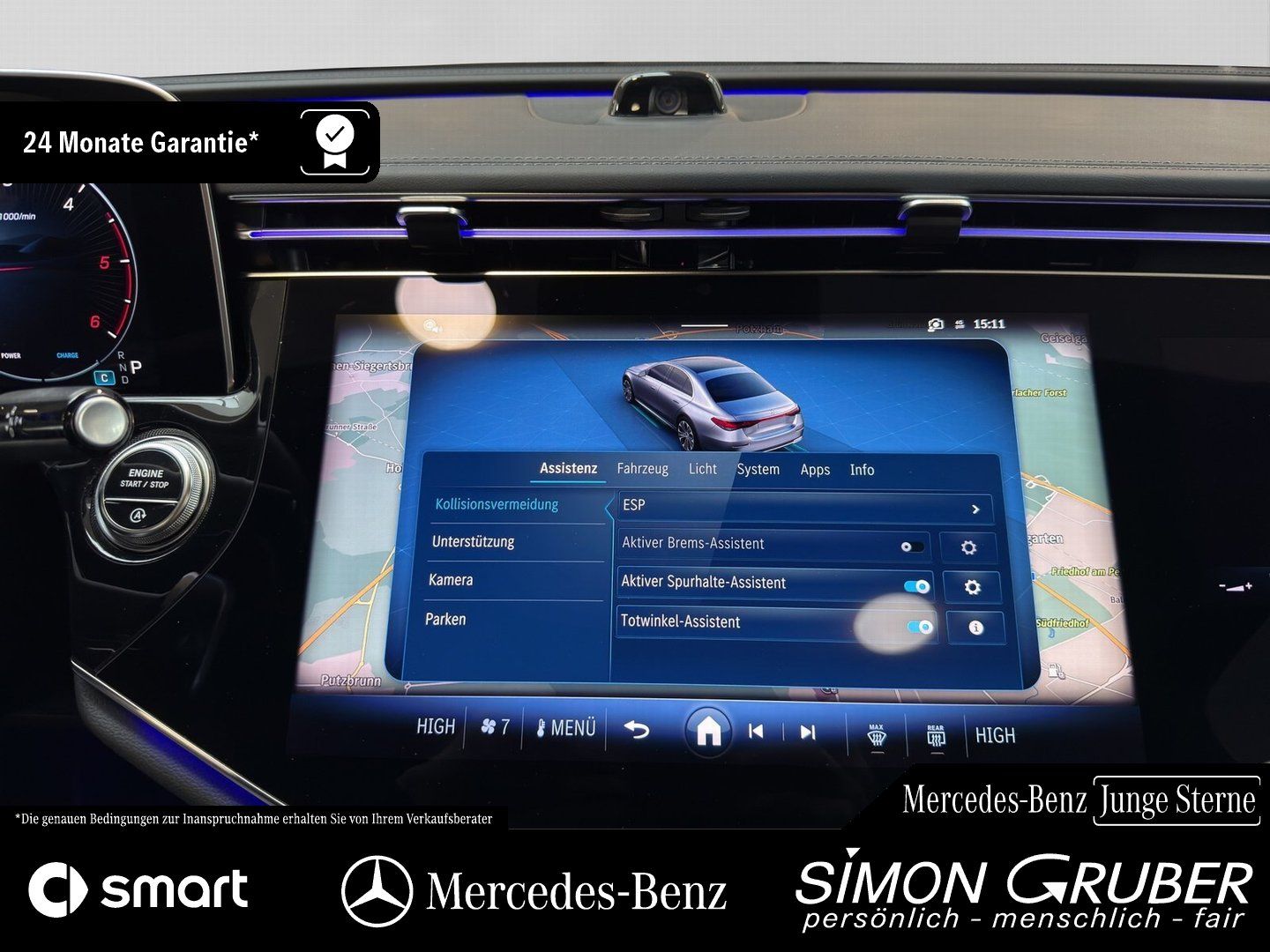 Fahrzeugabbildung Mercedes-Benz E 220 d AMG Night Pano Superscreen Burm 20 Zoll