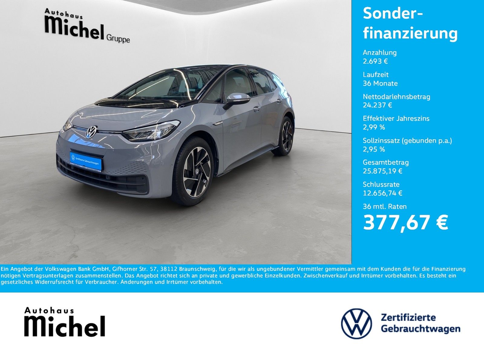 VW ID.3 Pro Performance 150 kW/58kWh LED ACC AppCon