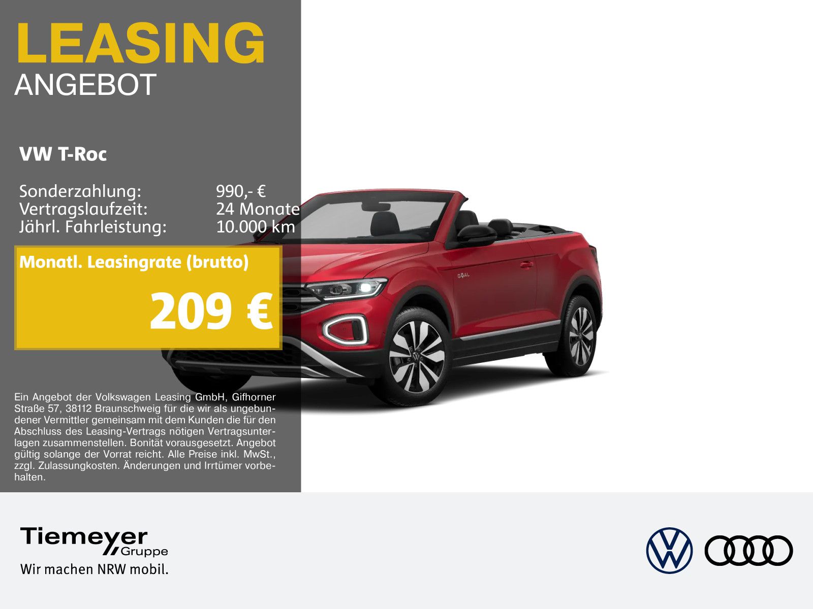 Volkswagen T-Roc Cabrio 1.0 TSI GOAL LM17 SITZHZG NAVI KAME