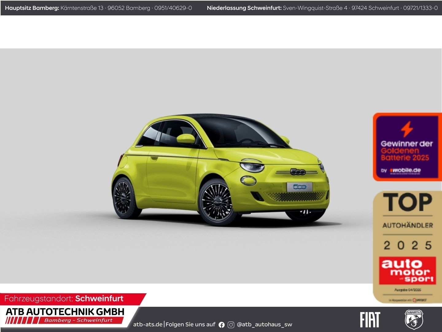 Fiat 500e Cabrio 42 kWh LaPrima Navi LED Apple CarPla