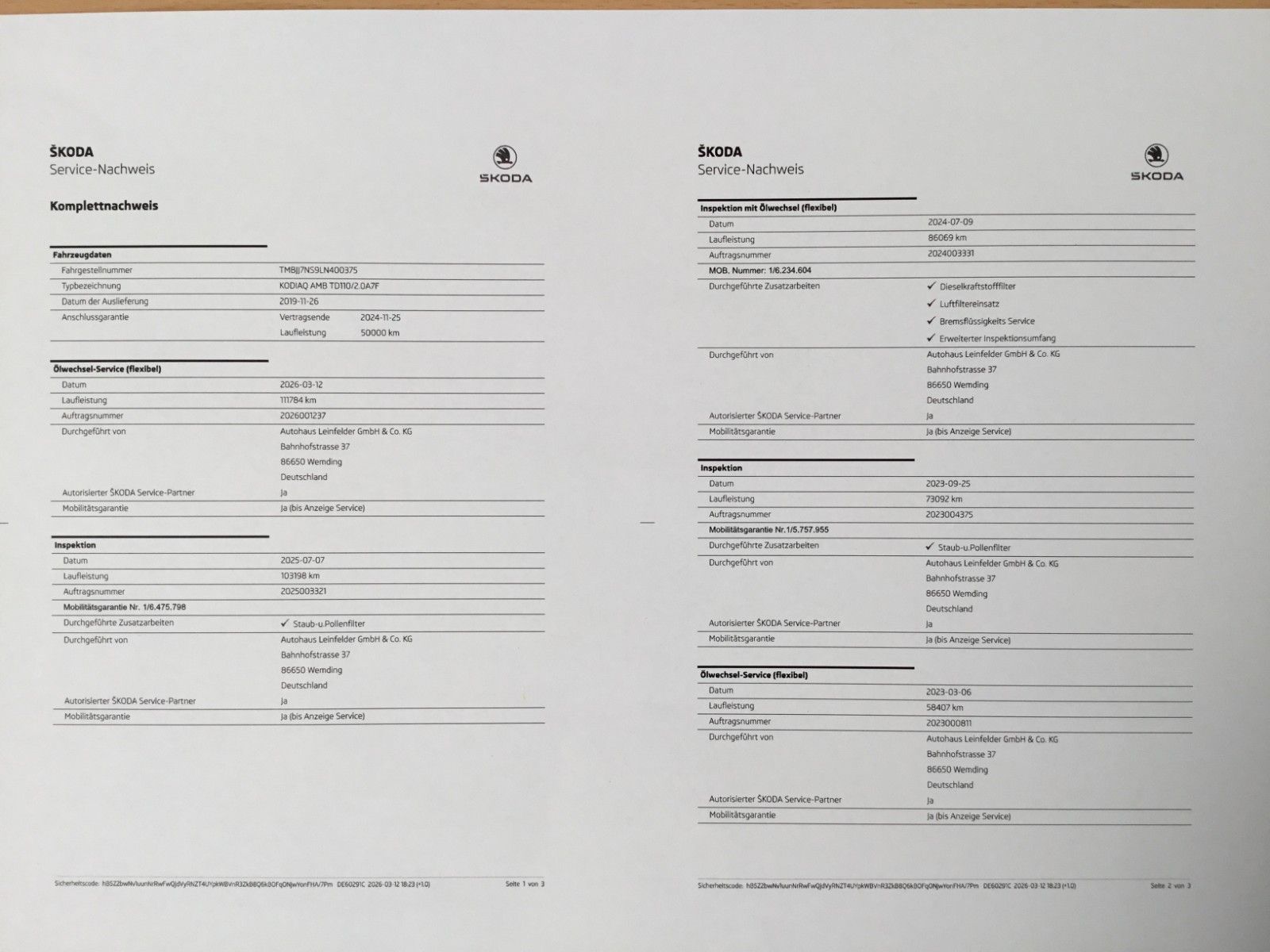 Fahrzeugabbildung SKODA Kodiaq 2.0 TDI DSG SOLEIL+Standh.+Leder+AHK
