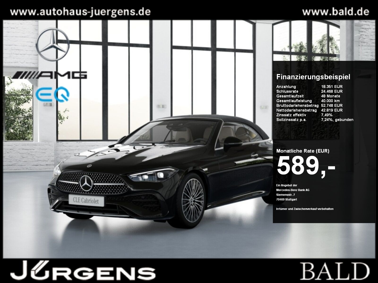 MERCEDES-BENZ CLE 220 d Cabriolet AMG-Sport+Burm+Digital+Distr