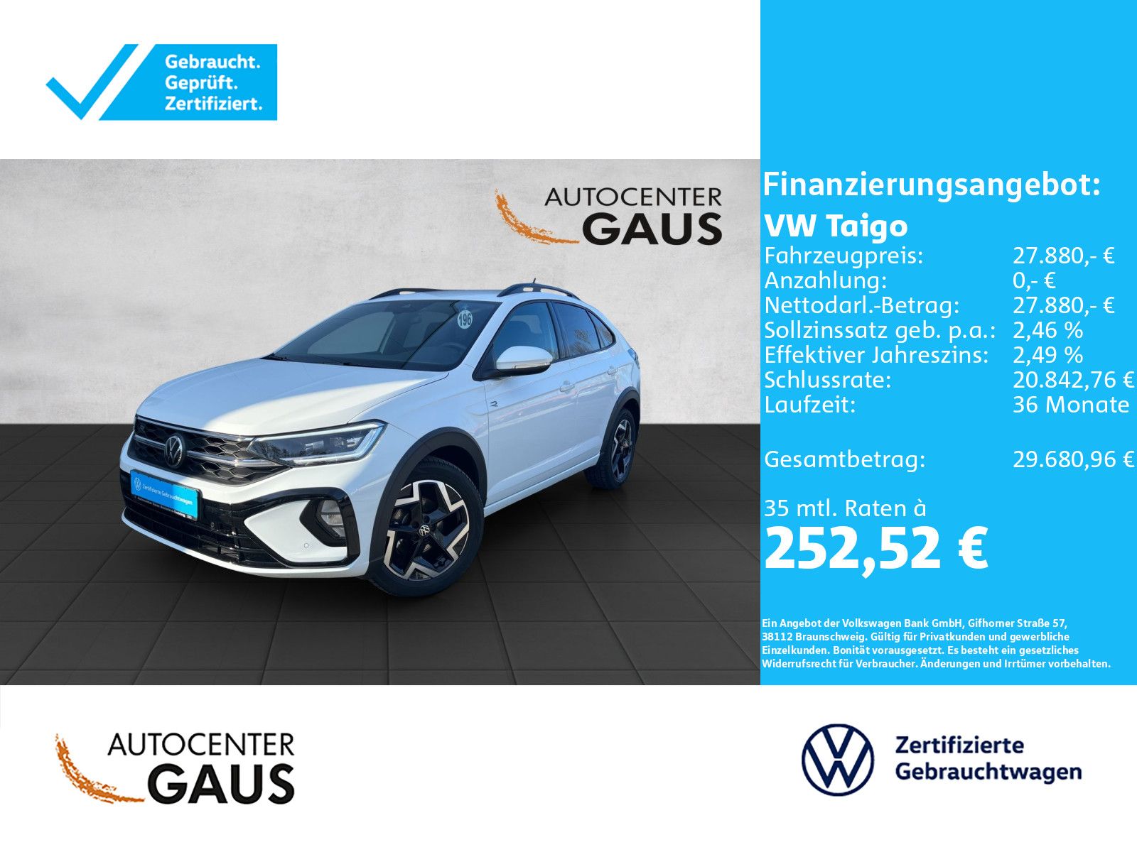 Taigo R-Line 1.5 TSI DSG AHK*Navi*Kamera