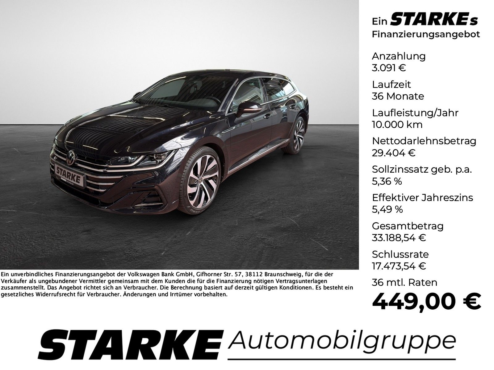 VW Arteon Shooting Brake 2.0 TDI DSG R-Line  AHK Na