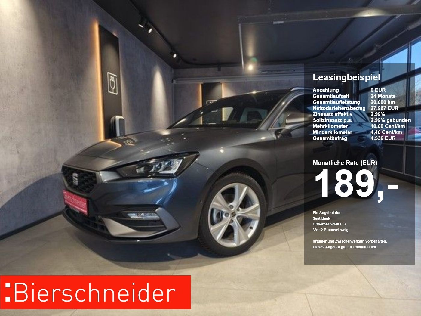 Seat Leon Sportstourer 1.5 eTSI DSG FR ab 189.- 990.-