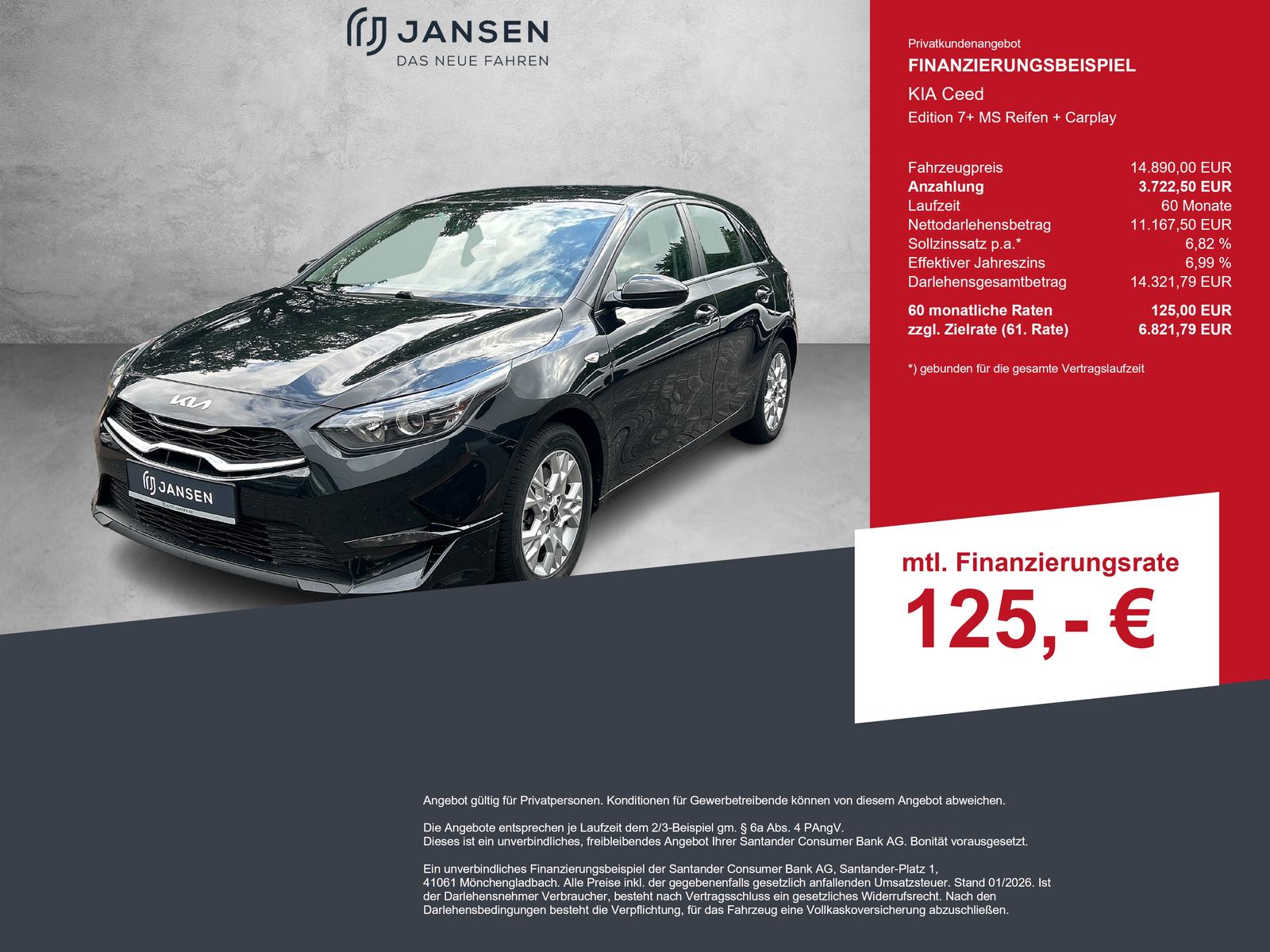 Kia Ceed Edition 7+ MS Reifen + Carplay
