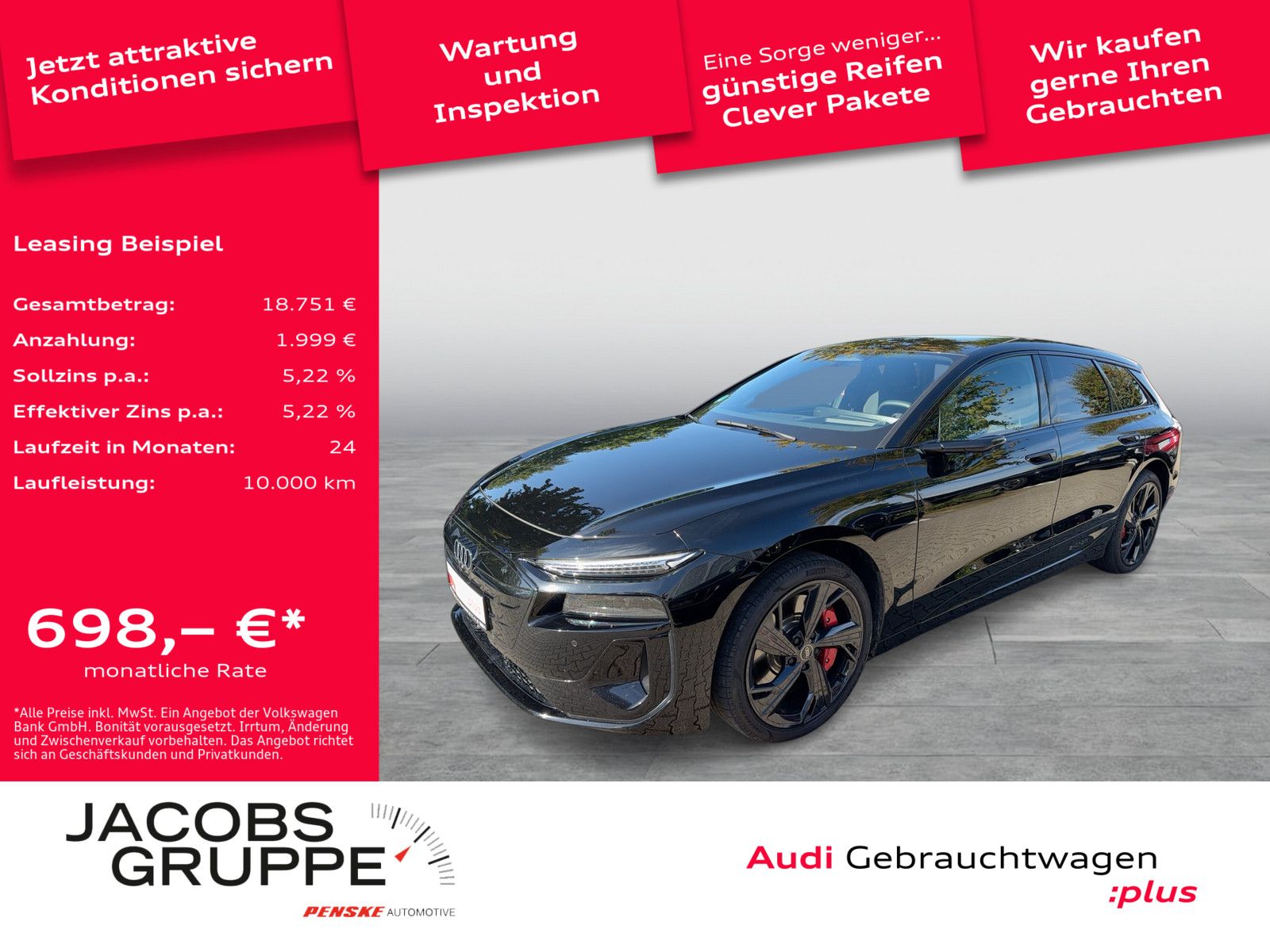 Audi S6 Avant e-tron All Black/S-Sitze/Luftf./360°/Ma