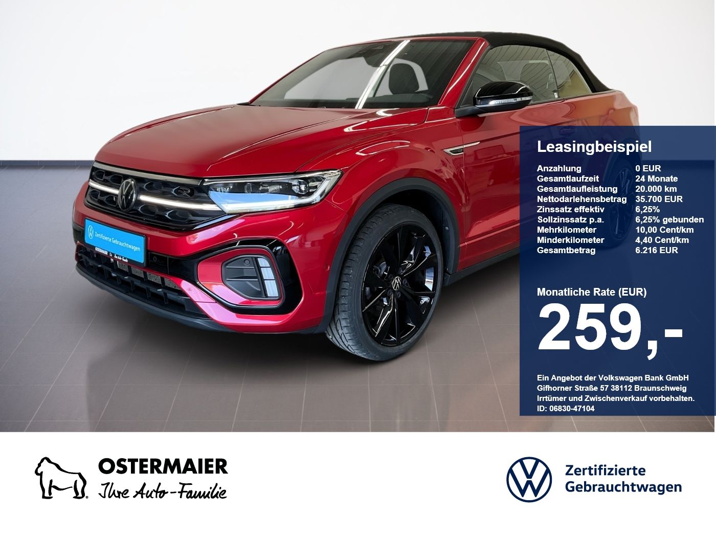 Volkswagen T-Roc Cabriolet R-LINE BLACK 1.5TSI 150PS NP.60T