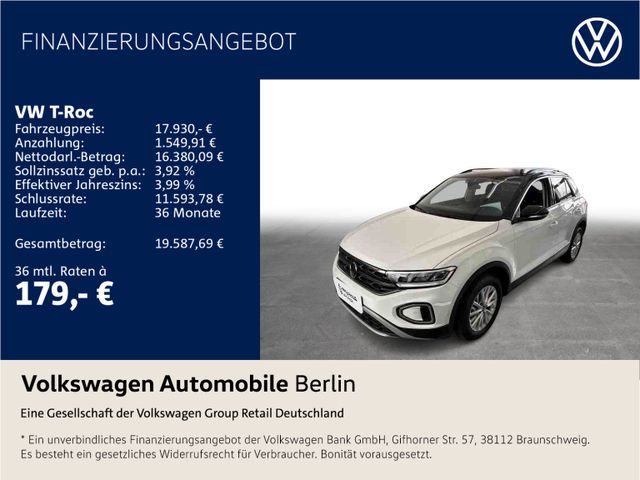 VW T-Roc 1.0 TSI Life Kamera LED Sitzhzg PDC