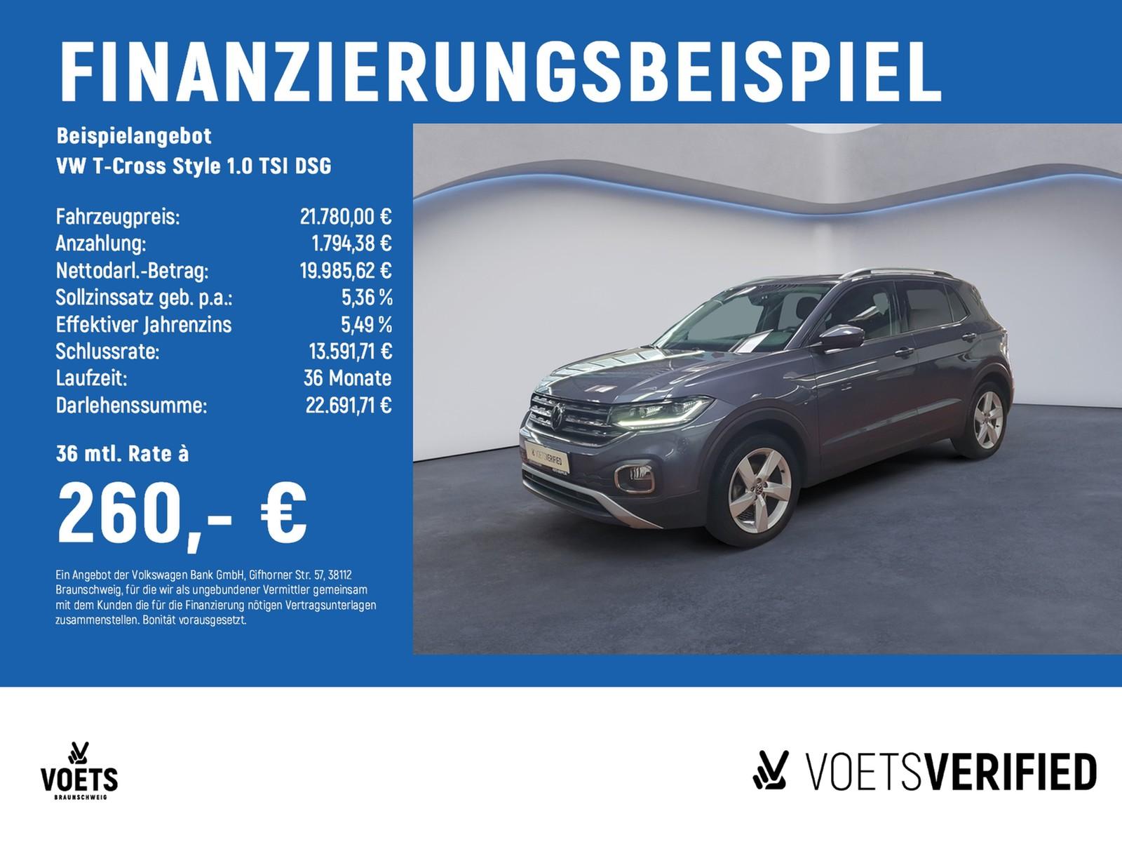 Volkswagen T-Cross Style 1.0 TSI DSG AHK+RearView+LED