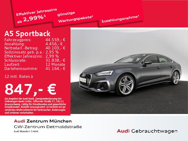 Audi A5 Sportback 40 TDI S tronic S line Virtual+/Nav