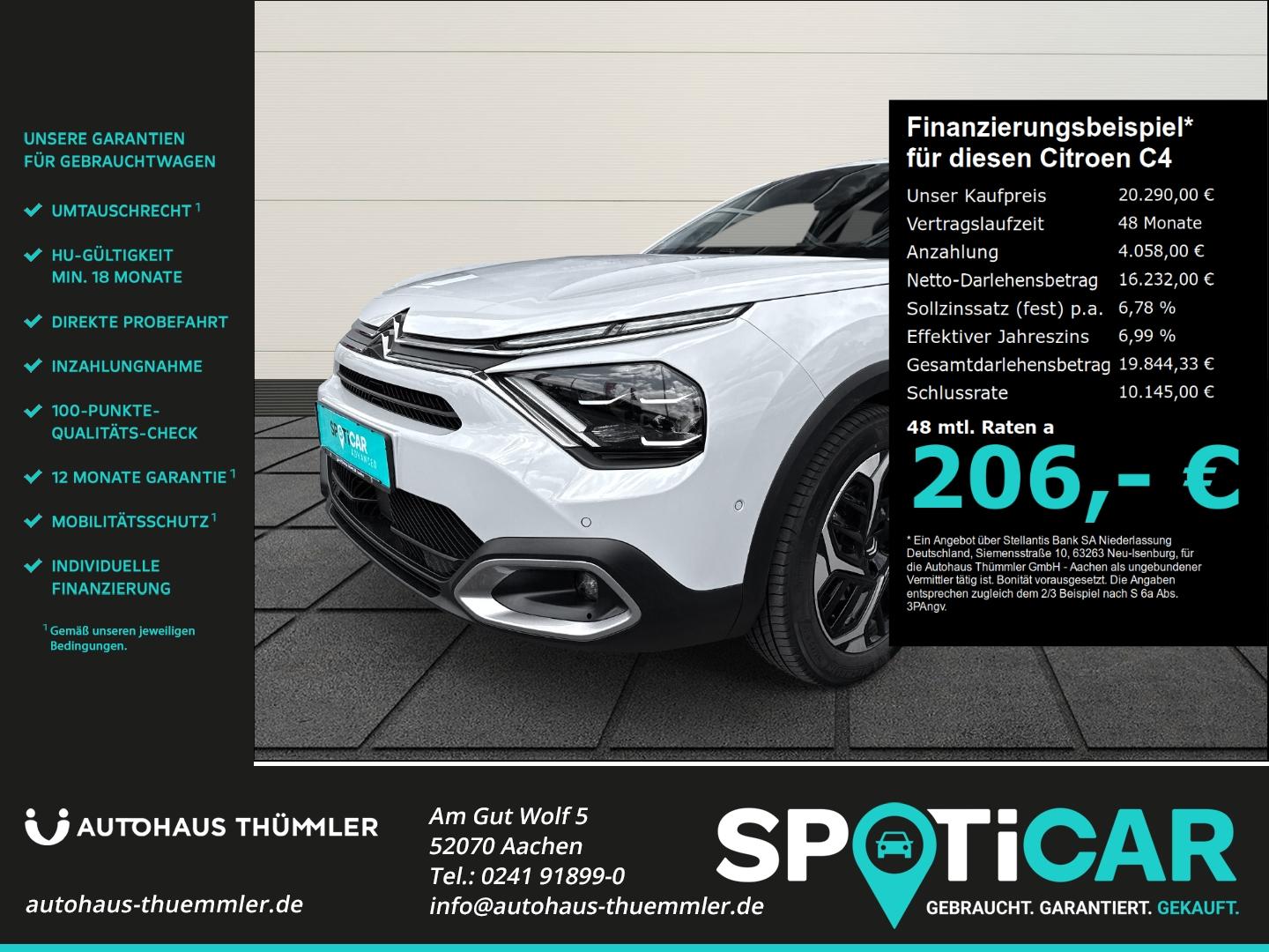Citroën C4 Max HUD Navi Digitales Cockpit LED ACC Apple 