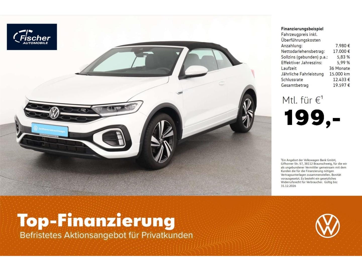 Volkswagen T-Roc Cabriolet 1.5 TSI R-Line DSG NAV/LED/AHK
