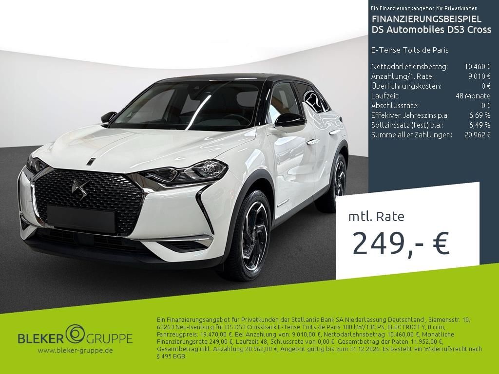 DS Automobiles DS3 Crossback E-Tense Toits de Paris