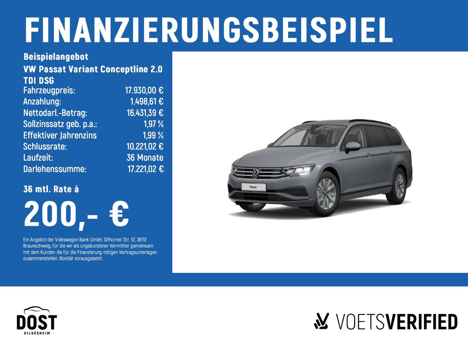 Volkswagen Passat Variant Conceptline 2.0 TDI  DSG RearView