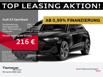 Audi Leasingangebot: Audi A3 Sportback TDI LM18 AHK NAVI LED PRIVACY