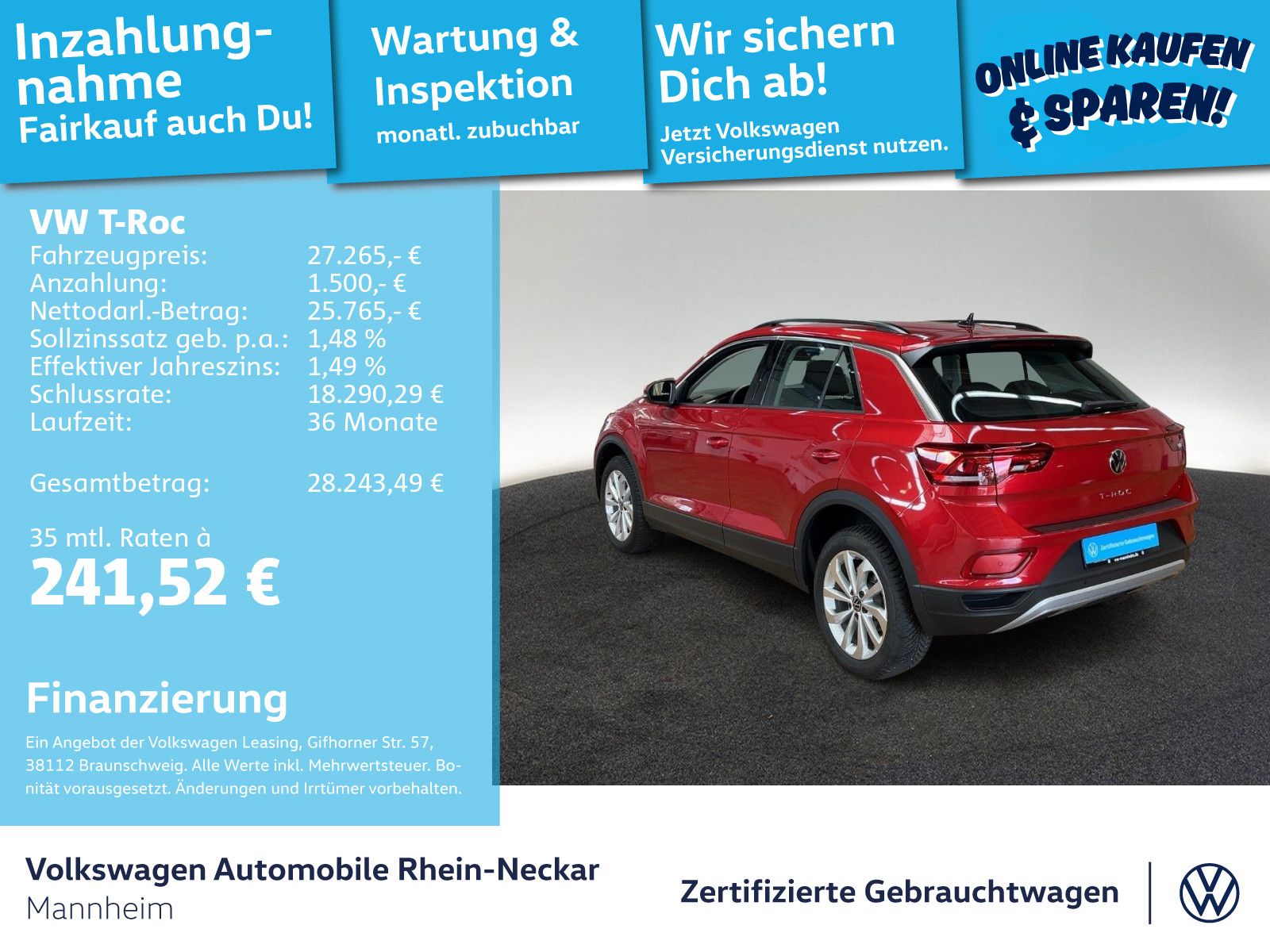 Volkswagen T-Roc 1.5 TSI DSG Navi LED PDC GAR2030 uvm foto 2