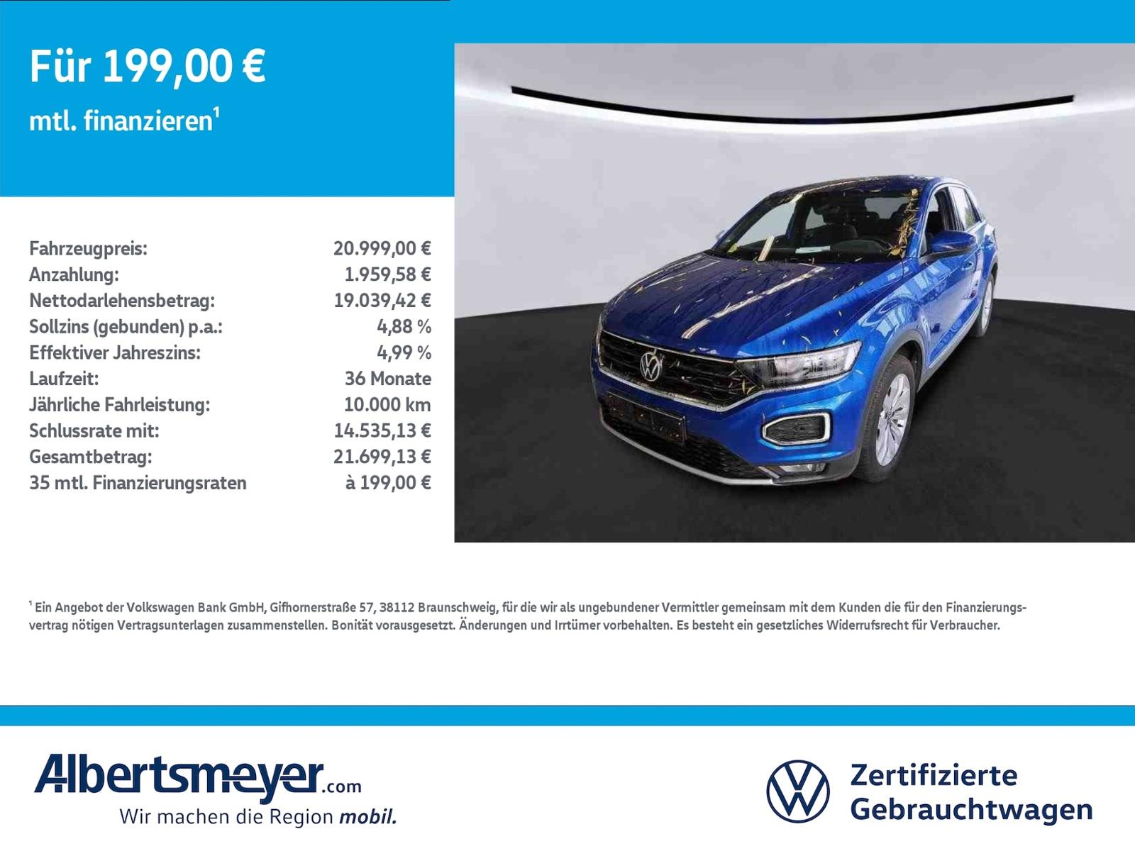 Volkswagen T-Roc 1.5 TSI Sport +AHK+LED+ACC+KLIMA