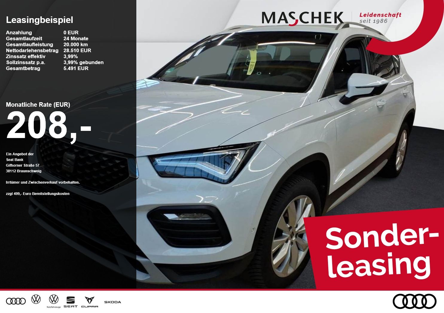 Seat Ateca Xperience Sonderleasing 1.5 TSI DSG Navi S