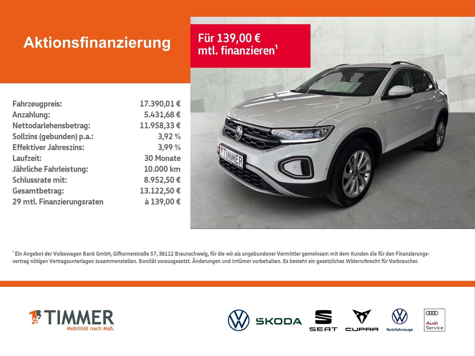 Volkswagen T-Roc LIFE 1.0 TSI 110PS +LED+ACC+VIRTUAL+NAVI+S