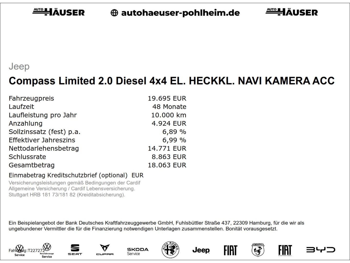 Jeep Compass Limited 2.0 Diesel 4x4 EL. HECKKL. NAVI imagem 2
