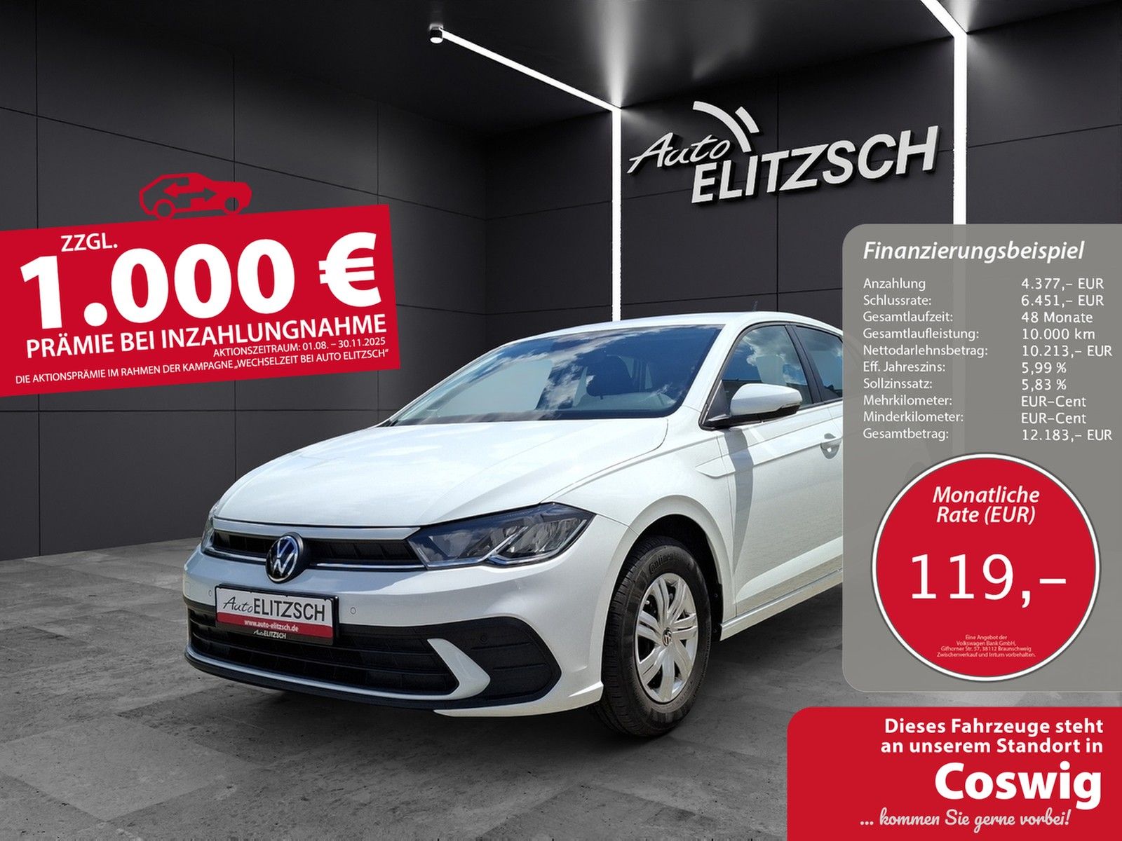 Fahrzeugabbildung Volkswagen Polo 1.0 LED Klima AID PDC SHZ
