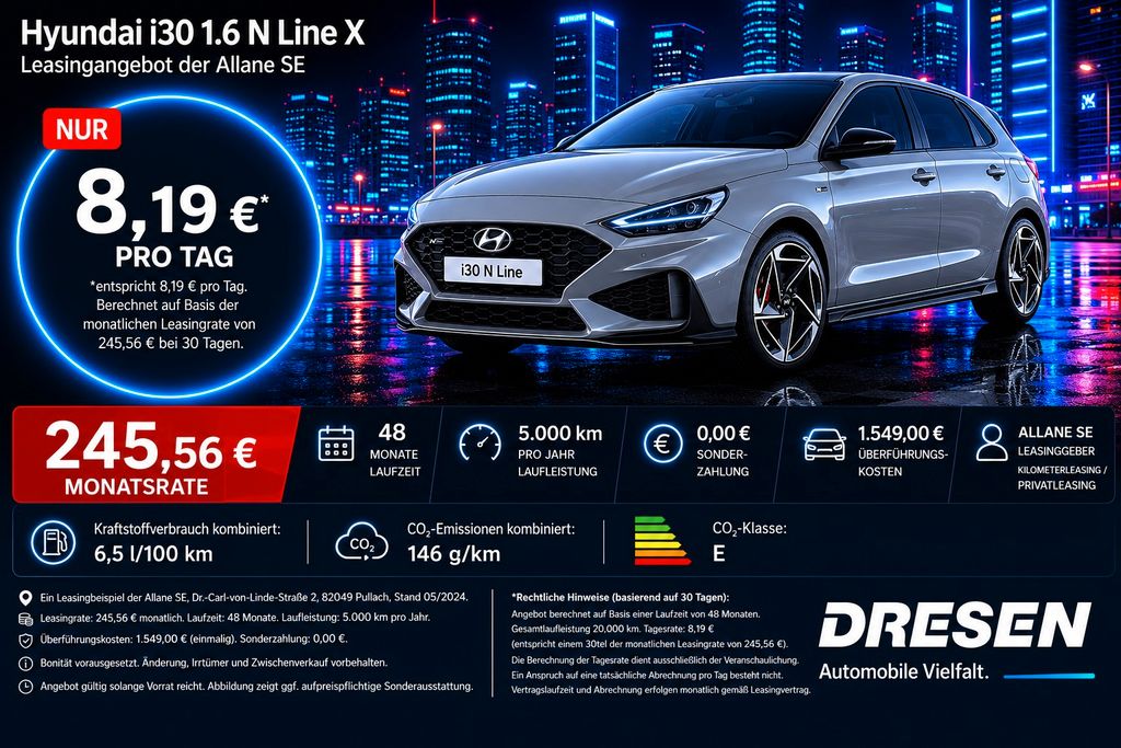 Hyundai i30 1.6 N Line X I Automatik I Navi I LED I Sitz