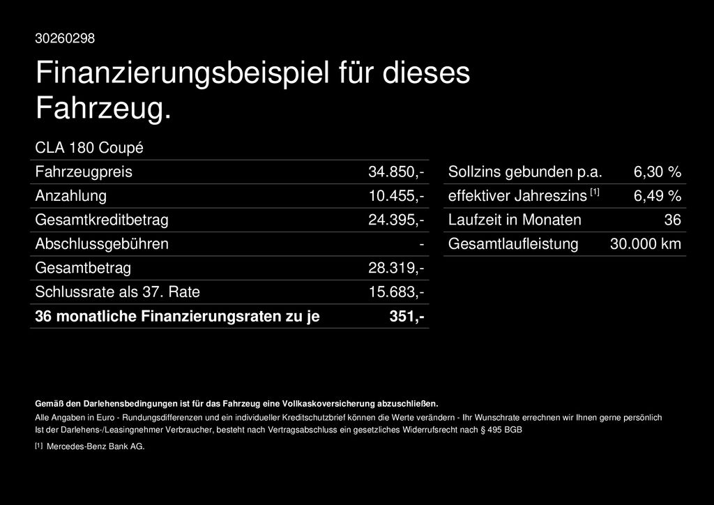 Fahrzeugabbildung Mercedes-Benz CLA 180 Coupé AMG Night Pano MBeam Ambi KeyGo