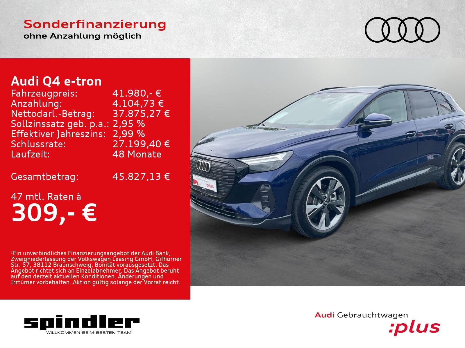 Audi Q4 e-tron advanced 45/ Standklima, LED, AHK, ACC