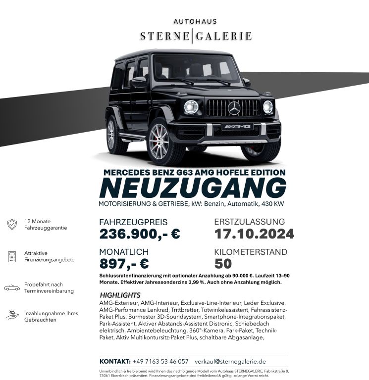 Mercedes-Benz G 63 AMG HOFELE/DISTRO/360°/3DBURMESTER