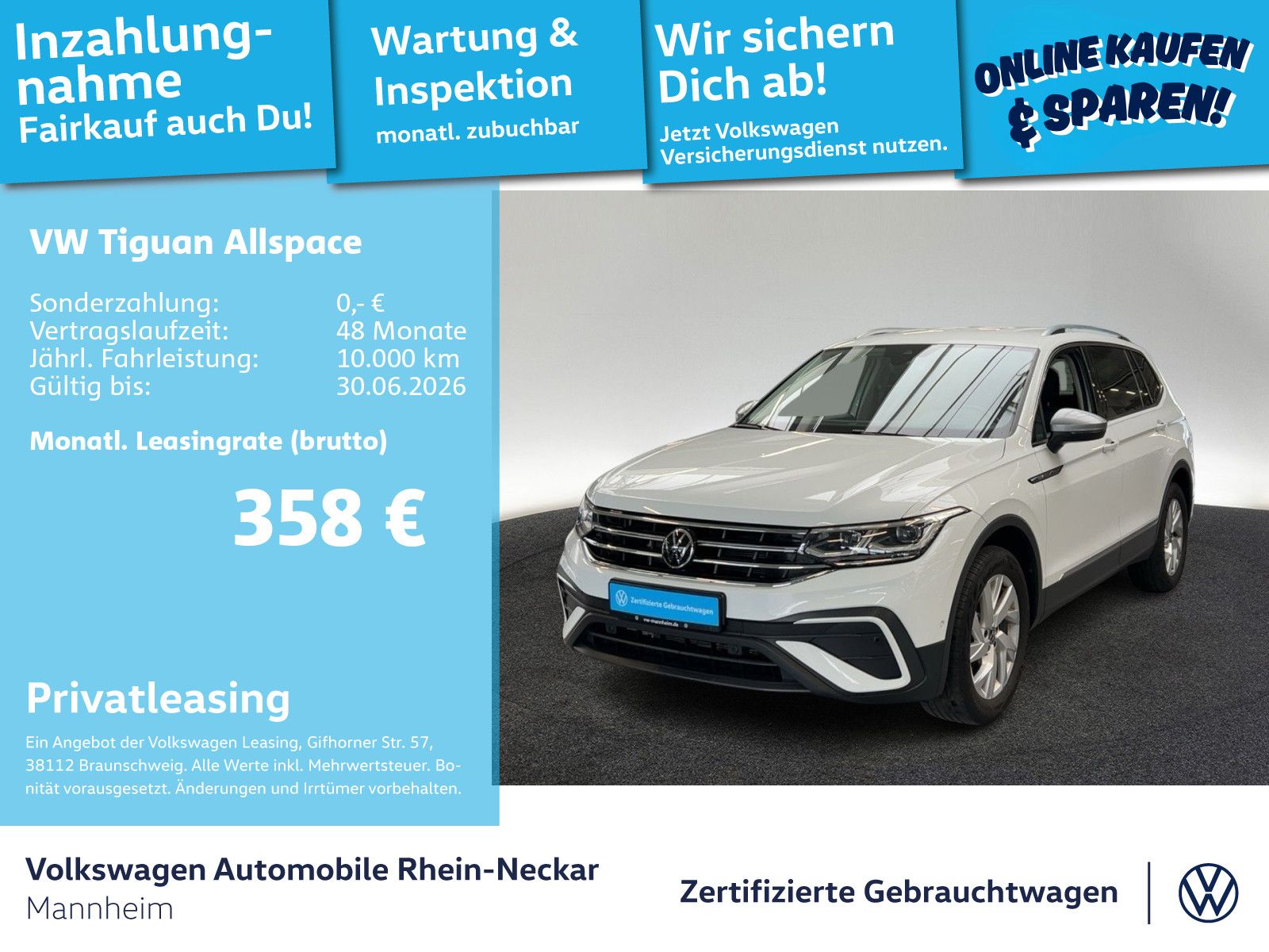 Volkswagen Tiguan Allspace Life 2.0 TDI DSG Kamera Navi uvm
