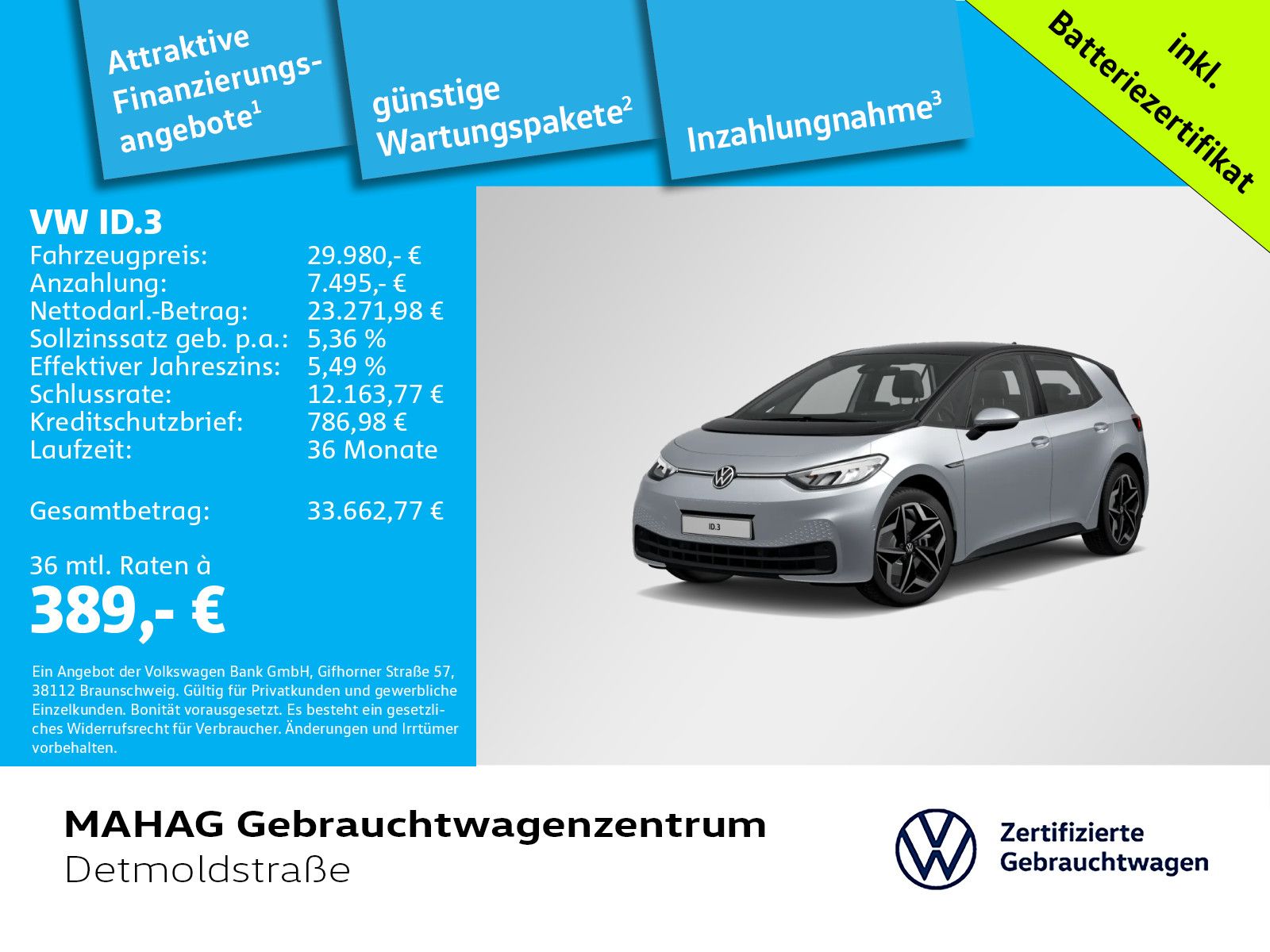 Volkswagen ID.3 Pro S 150 kW WärmePu CCS LED Navi ParkAssi foto 2