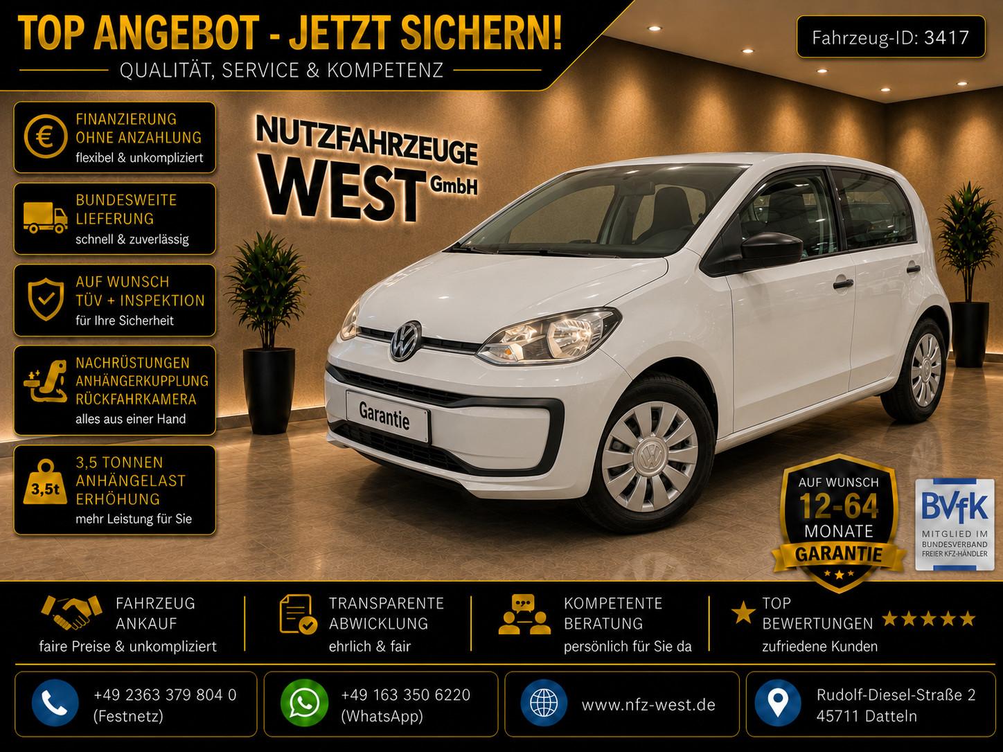 Volkswagen up! load up! LKW Zulassung*Klima*Garantie*