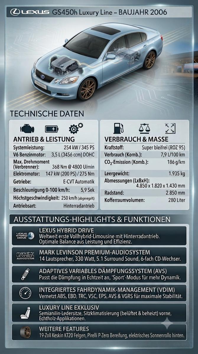 Lexus GS 450h Luxury Line Hybrid 345 PS