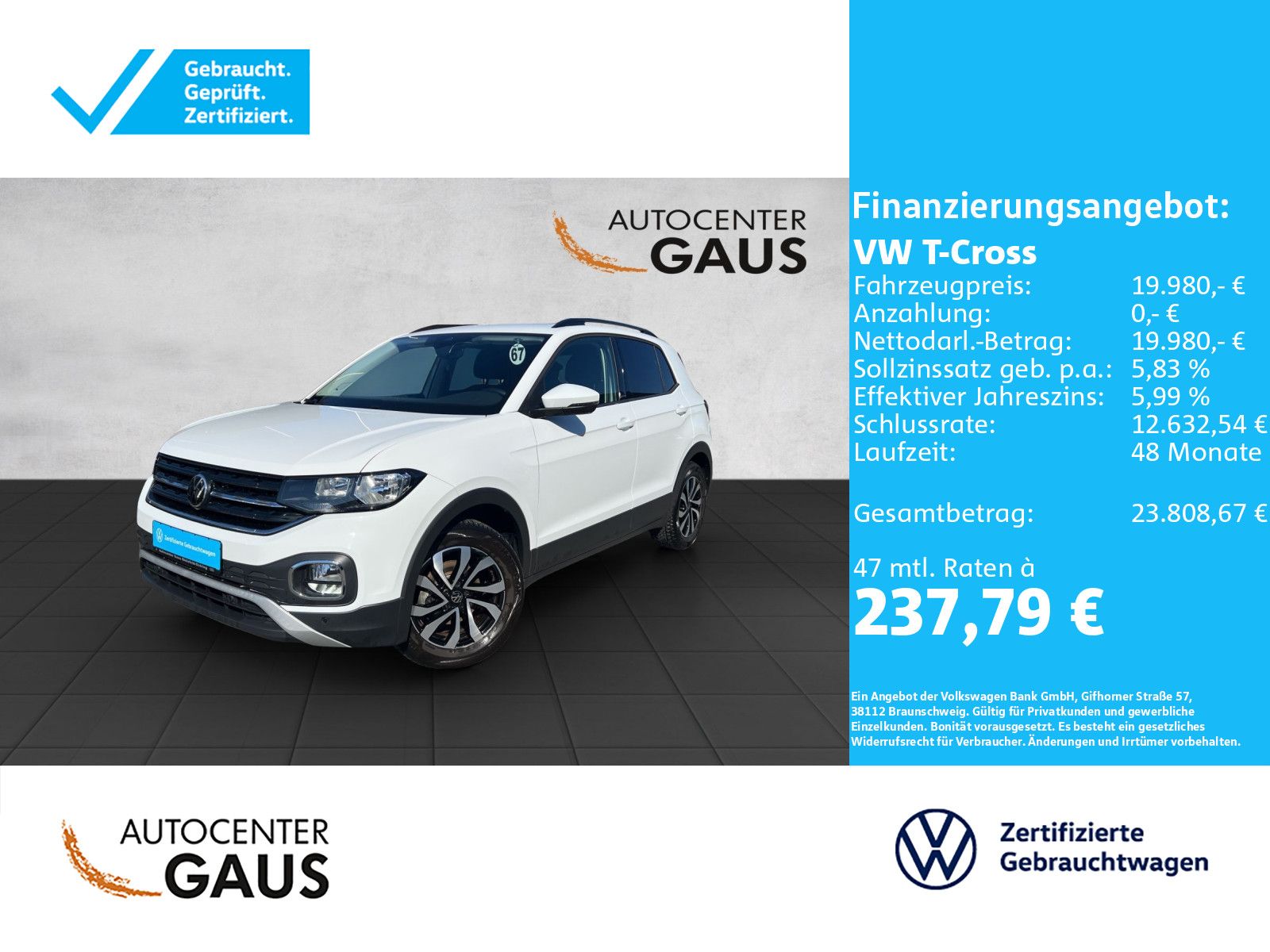 T-Cross Active 1.0 TSI DSG AHK*Navi*Sound System