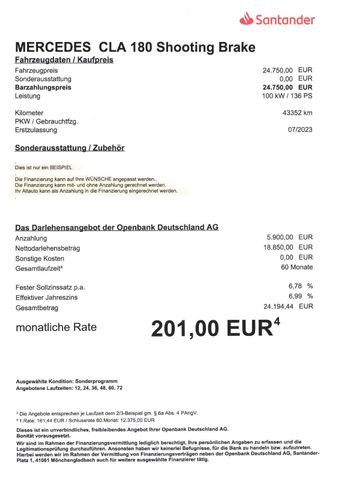 Fahrzeugabbildung Mercedes-Benz CLA 180 Shooting Brake >AUT/NAV/SHZ