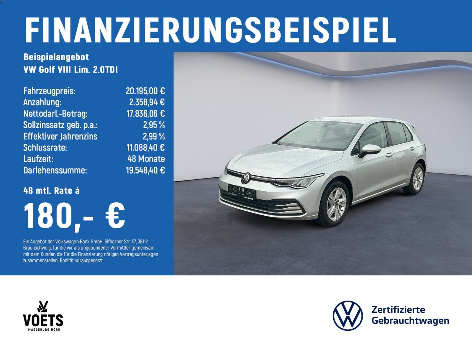 Volkswagen Golf VIII Lim. 2.0TDI Life LED+NAVI+ACC+PDC+SHZ