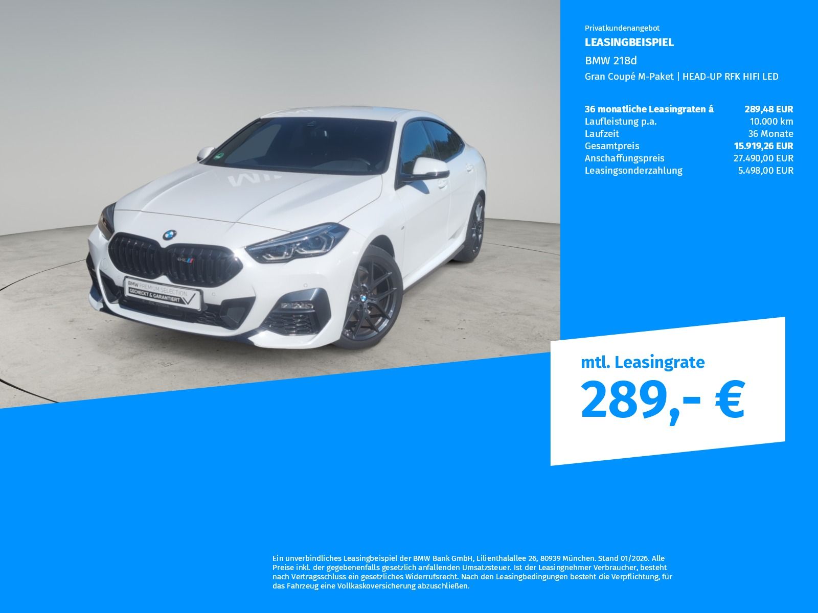 BMW 218d Gran Coupé M-Paket HEAD-UP RFK HIFI LED foto 2