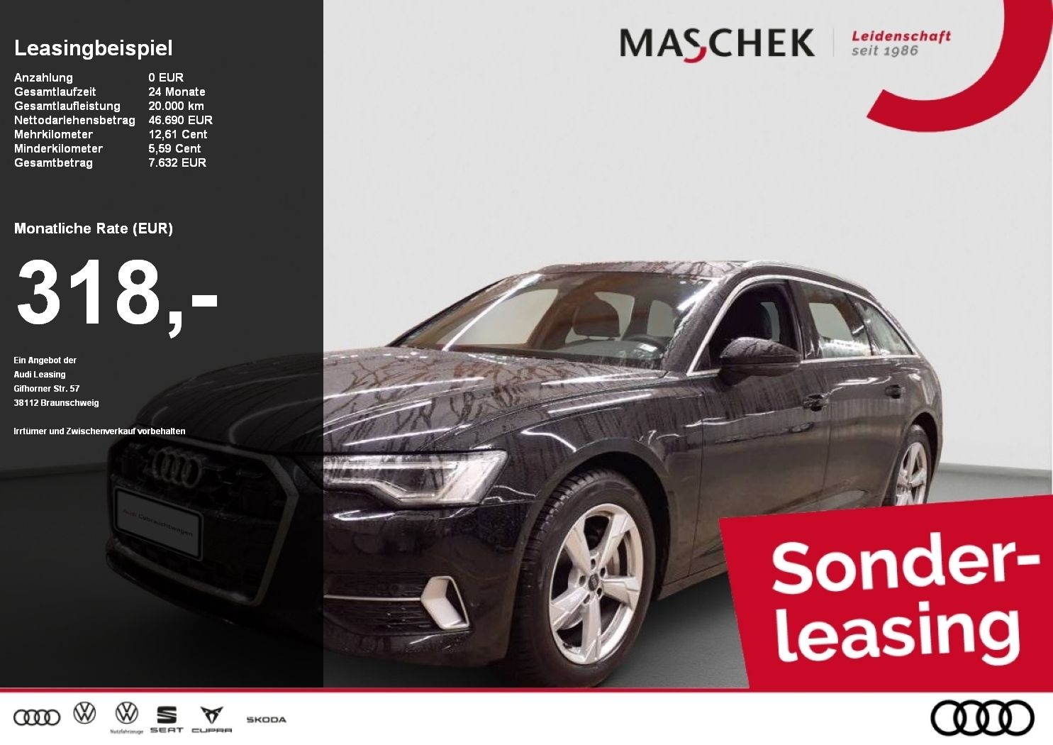 Audi A6 Avant 45 TFSI S tronic AHK 360°ACC Memory Sit