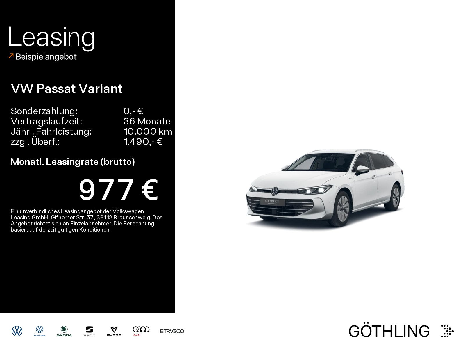 Volkswagen Passat Business 1,5 l eHybrid OPF 110 kW (150 PS