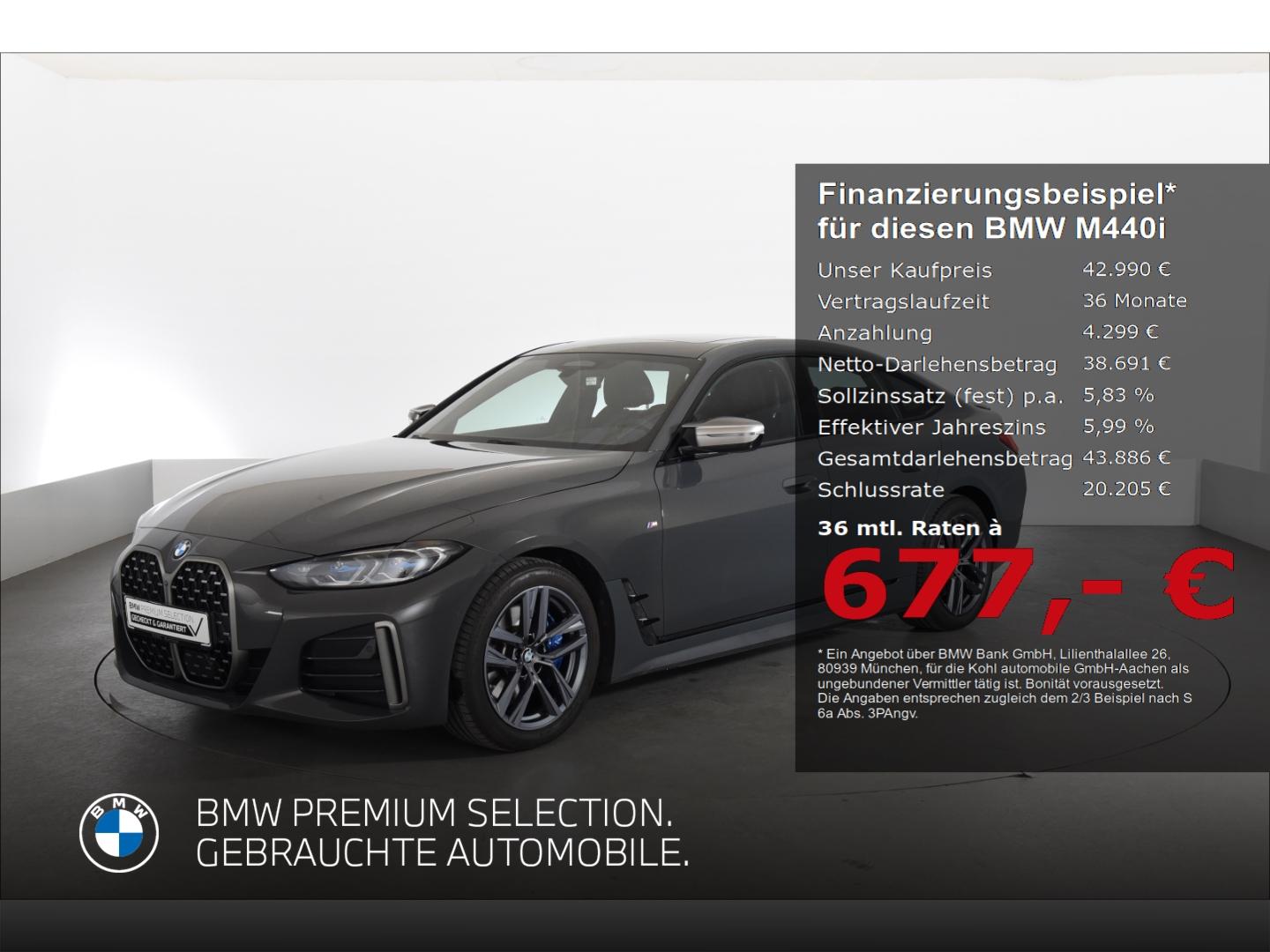 BMW M440i xDrive Gran Coupe Anhängerkupplung Panoram