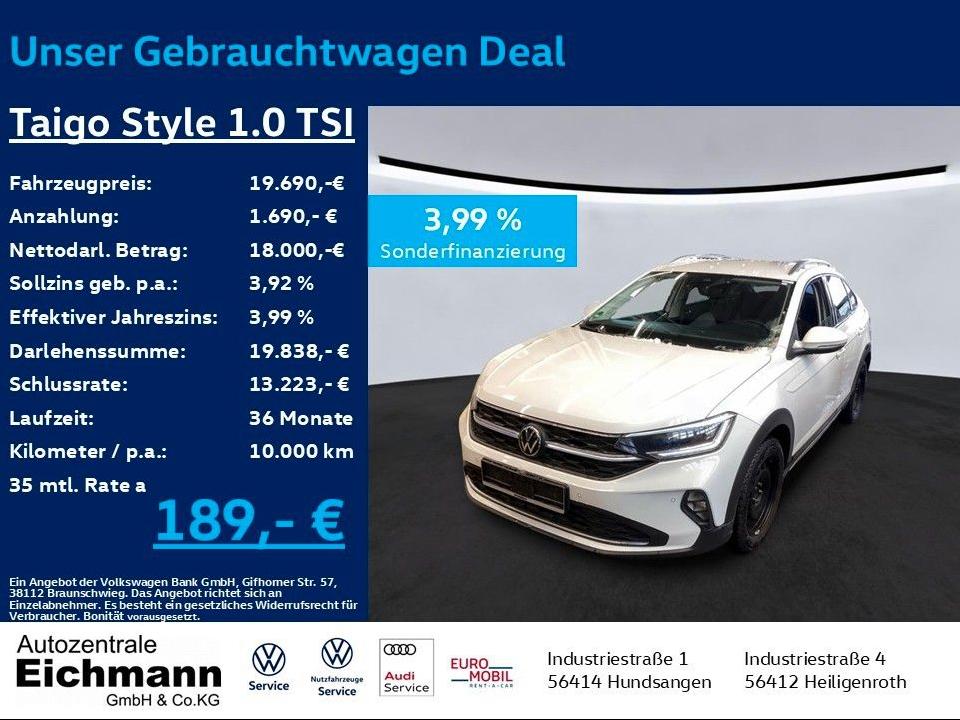 Volkswagen Taigo Style 1.0 TSI+MATRIX-LED+NAVI+RFK+CLIMA+SH