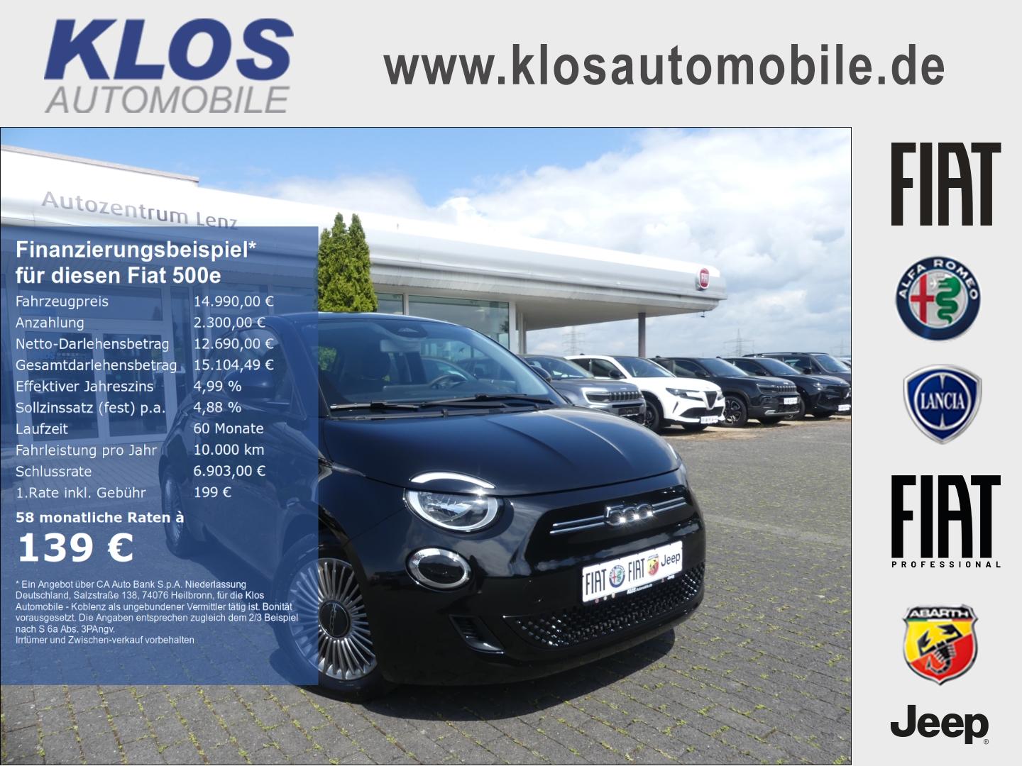 Fiat 500e ICON 23,8kWh 95PS NAVI ALU KLIMAAUTOMATIK