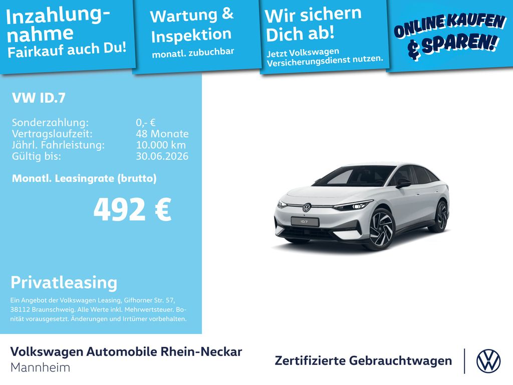 ID.7 Pro 210kW GAR 2030 Navi AHK Kamera uvm
