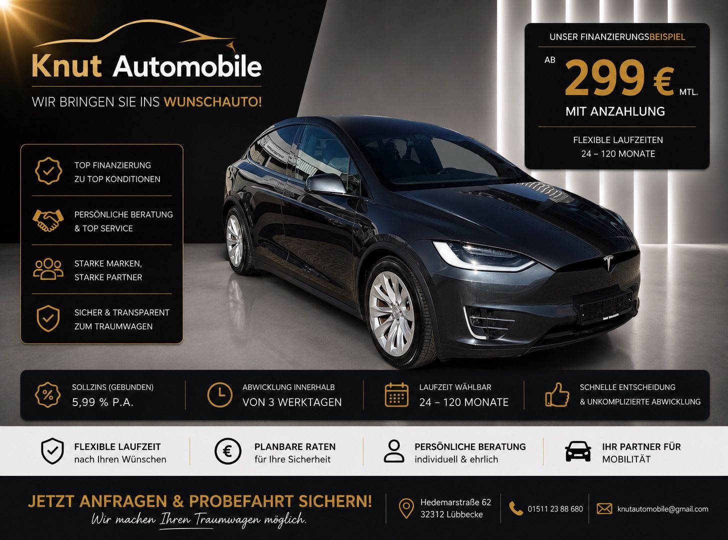 Tesla Model X 100D *1.Hd*MCU2*6-Sitze*Comp 3*