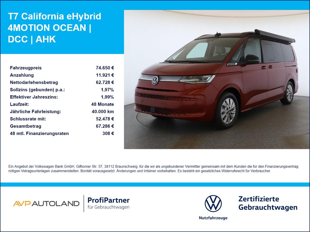 Volkswagen T7 California eHybrid 4MOTION OCEAN | DCC | AHK