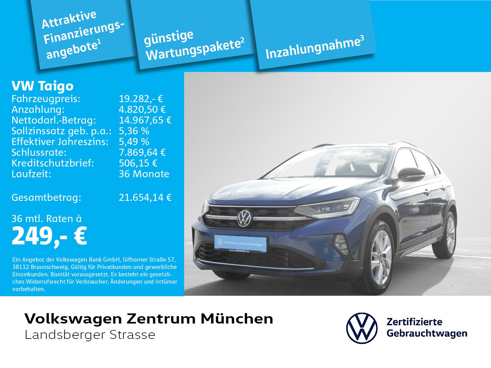 Volkswagen Taigo Move 1.5 TSI AHK ACC IQ.Light IQ.Drive Nav imagem 2
