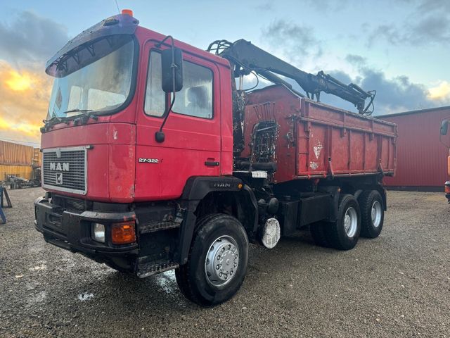 MAN 27.322 6x6 tipper / crane + grab full steel