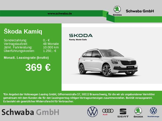 Skoda Kamiq Monte Carlo 1,5 TSI *LED*AHK*ACC*PANO*KAM*