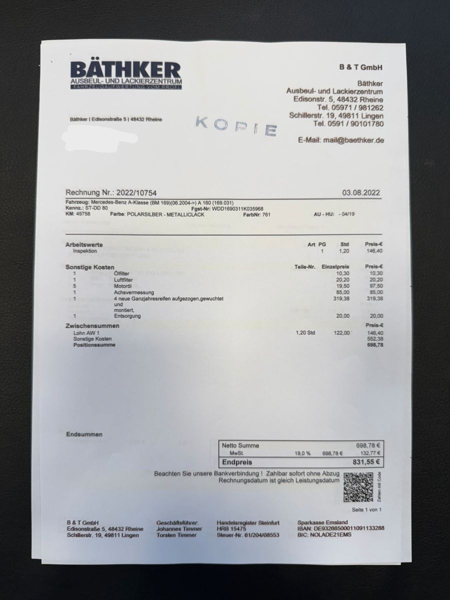 Fahrzeugabbildung Mercedes-Benz A 160 Avantgarde "Klima Parksensoren Sitzheizg."